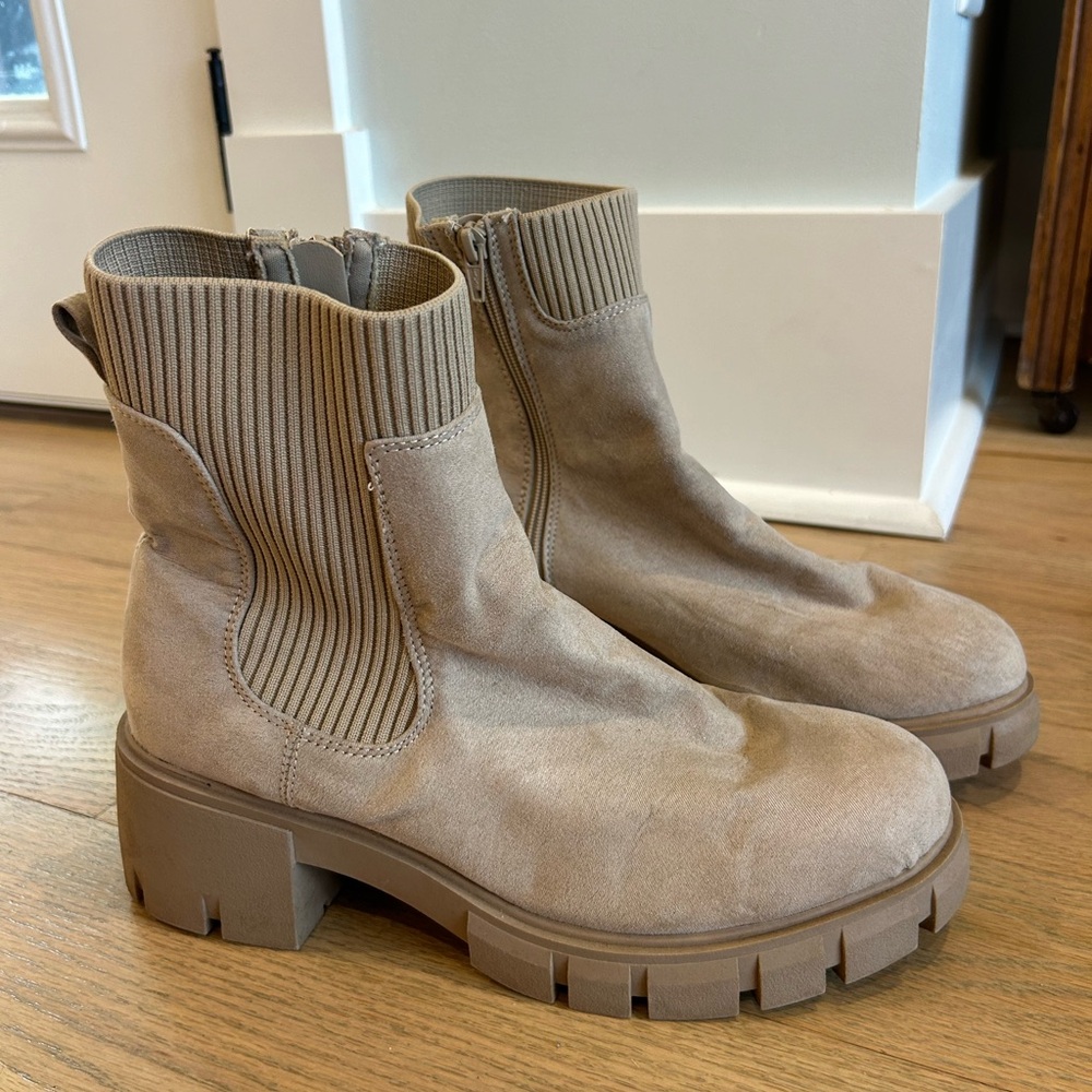 NOBO Taupe Ankle Boots with Chunky Sole